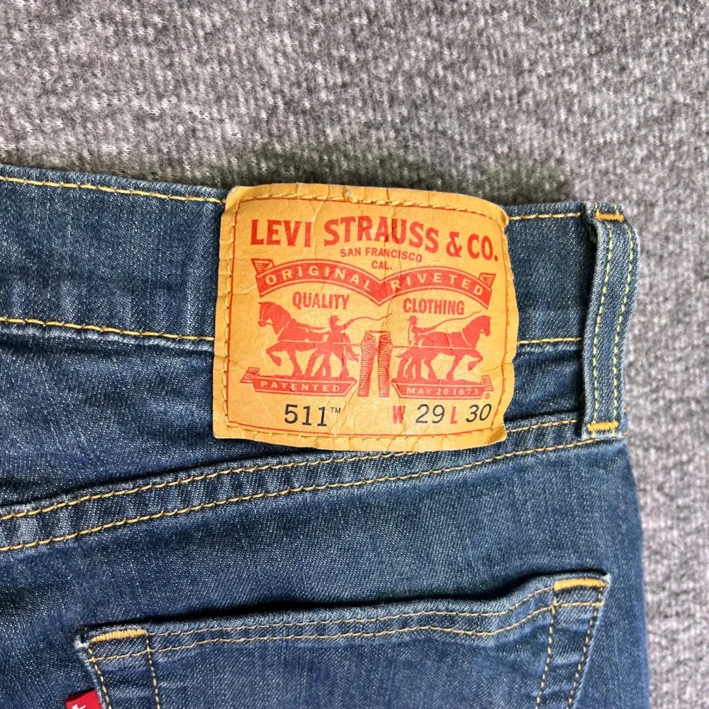 Levis 511 Jeans Men 28x28 Dull Wash Slim Casual Grunge Lightweight Stretch Denim